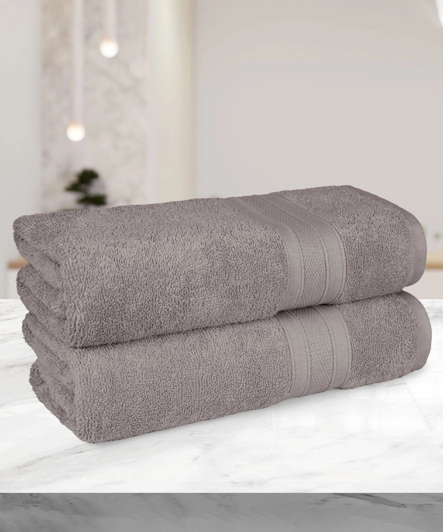 Soft Comfort 2Pc Bath Towel Set, Charcoal|509 GSM Cotton|Air Rich Technology - Image 3