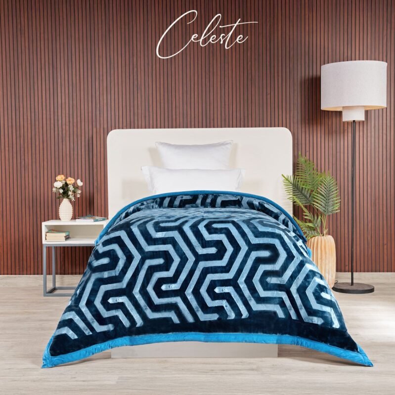 Classic Style me solid 2 ply Single Blanket, Celeste|2.6 KG