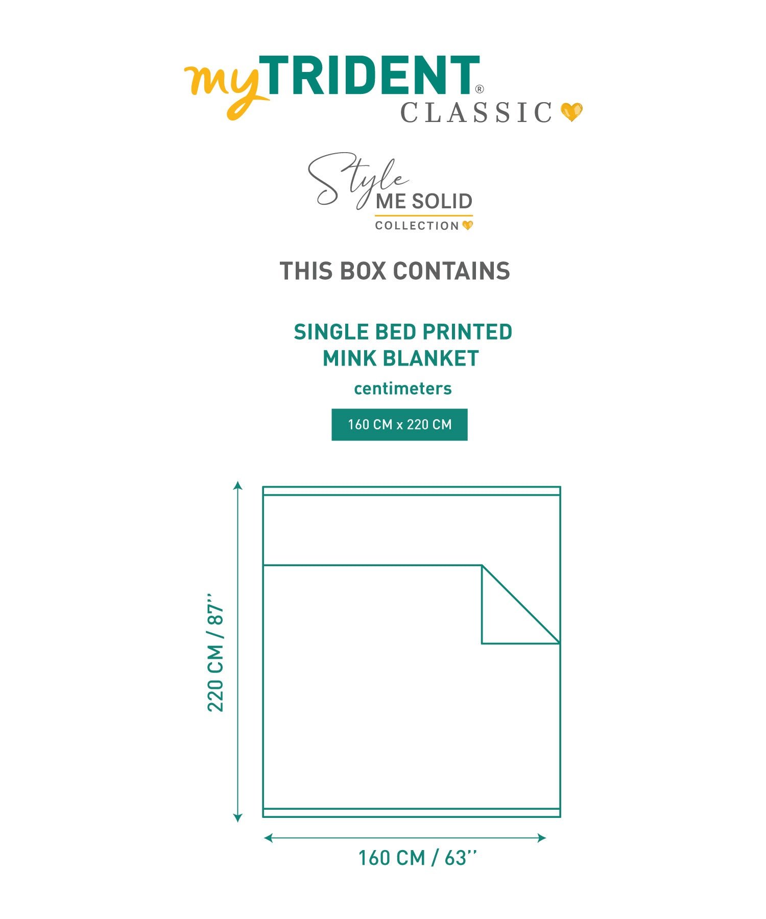 Classic Style me solid 2 ply Single Blanket, Celeste|2.6 KG - Image 4