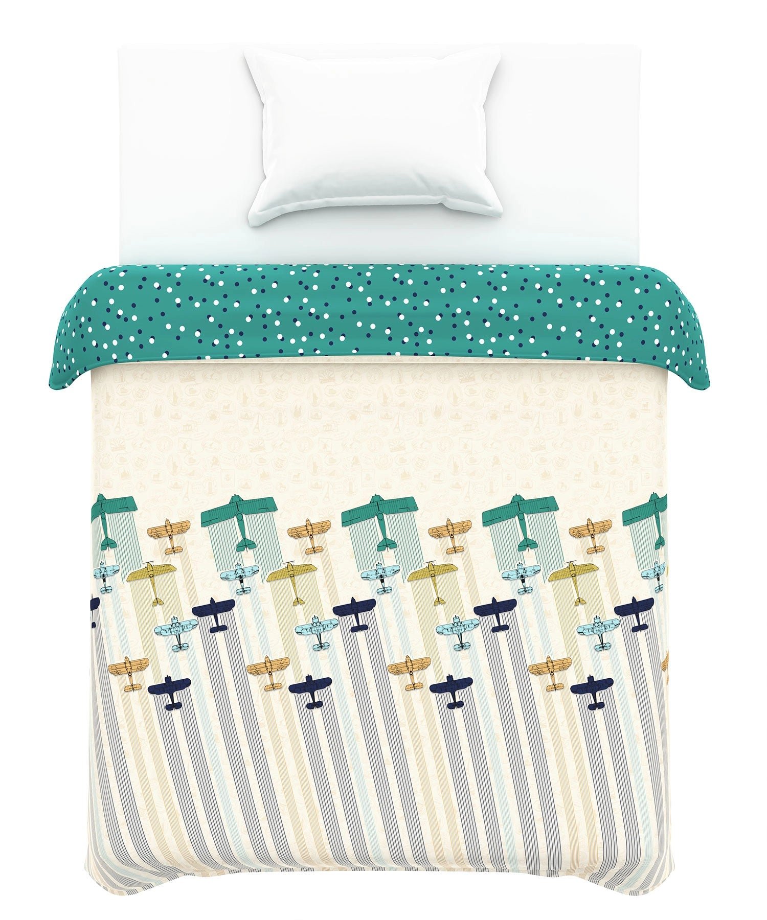 Juniors Single AC Comforter, Passport|144 TC Cotton - Image 5