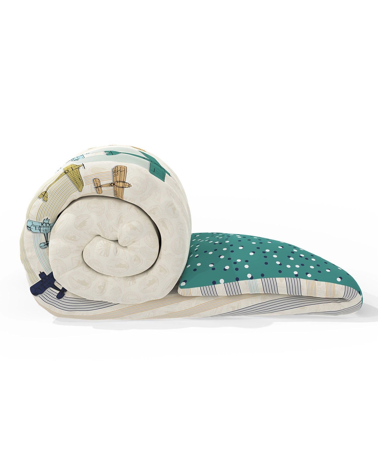 Juniors Single AC Comforter, Passport|144 TC Cotton - Image 4