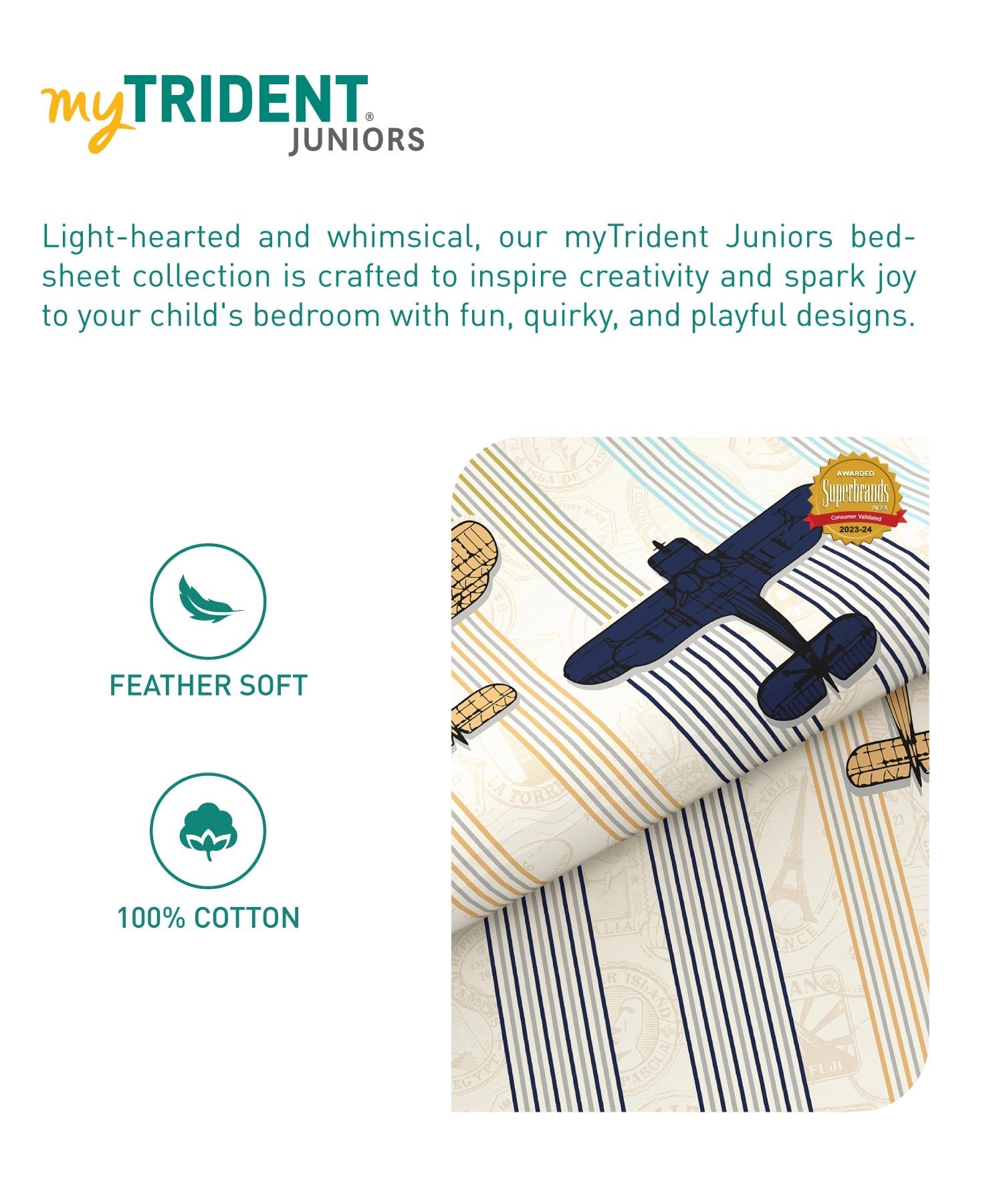 Juniors Single AC Comforter, Passport|144 TC Cotton - Image 7