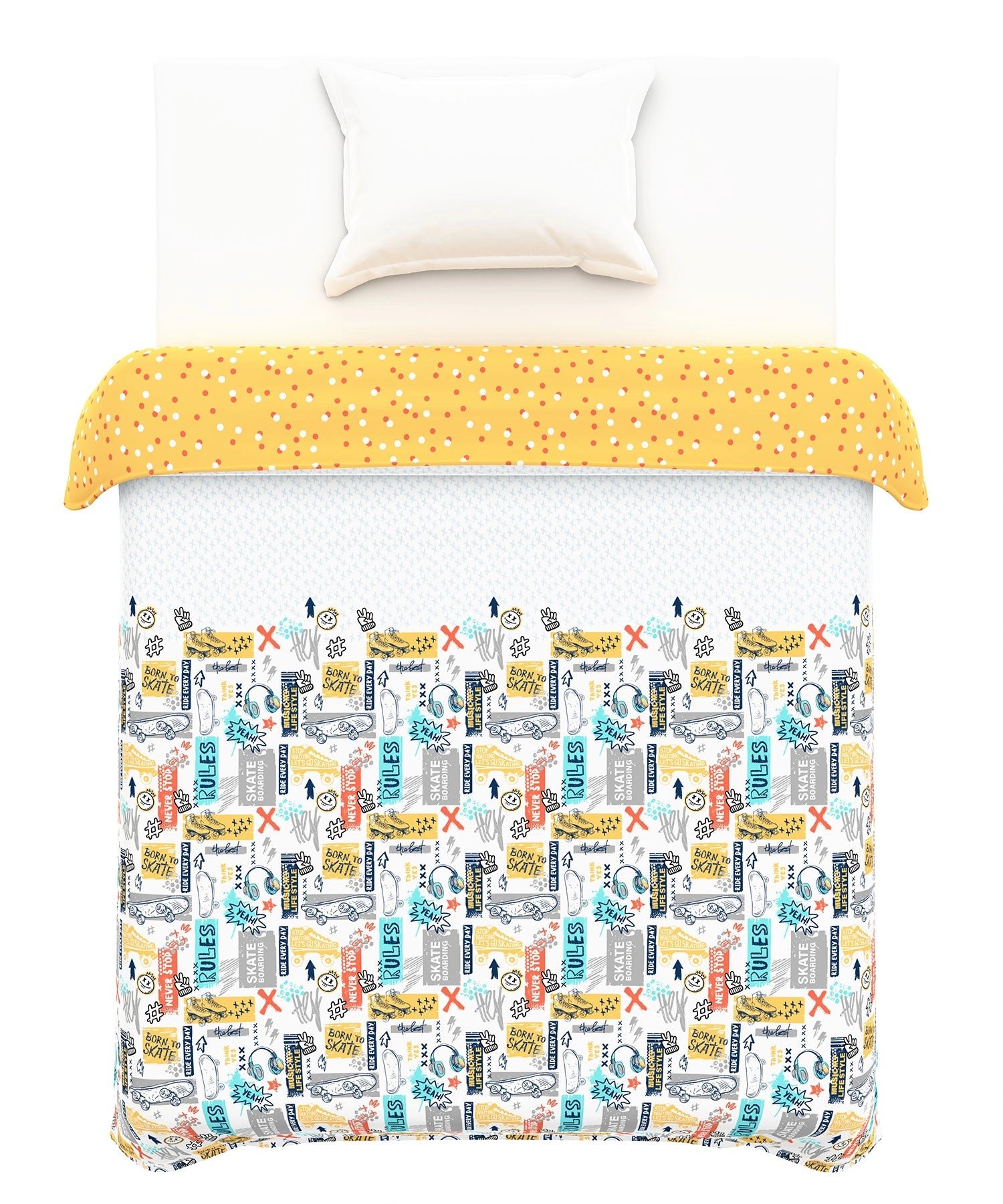 Juniors Single AC Comforter, Streetstyle Skate|144 TC Cotton - Image 5
