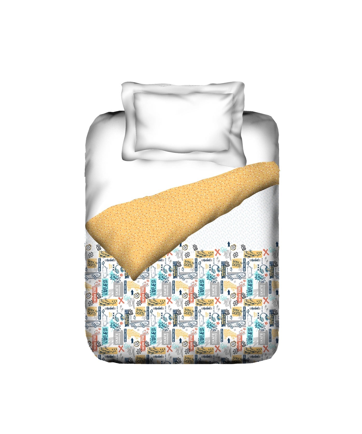 Juniors Single AC Comforter, Streetstyle Skate|144 TC Cotton - Image 3