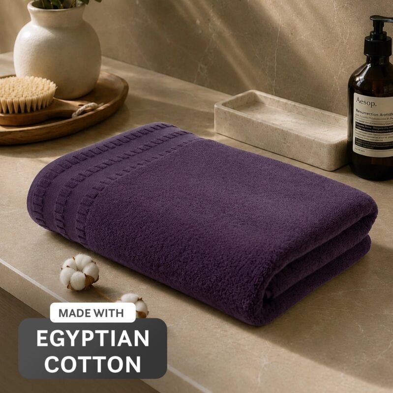 Luxe Home Egyptian Cotton Bath Towel,Purple| 700 GSM | 100% Egyptian Cotton