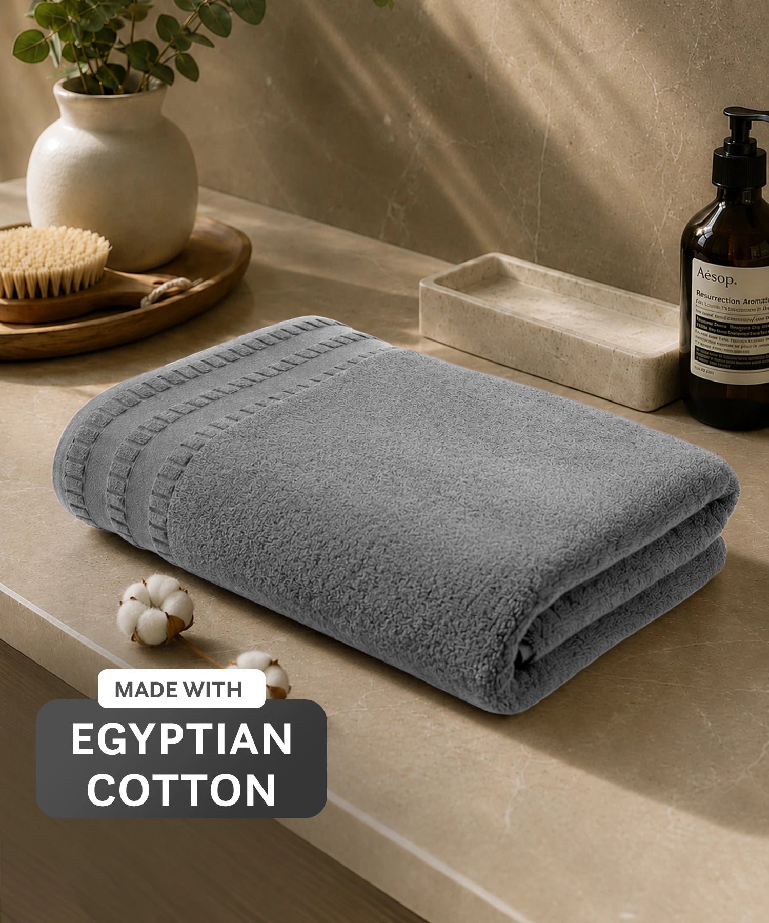 Luxe Home Egyptian Cotton Bath Towel,Graphite| 700 GSM | 100% Egyptian Cotton