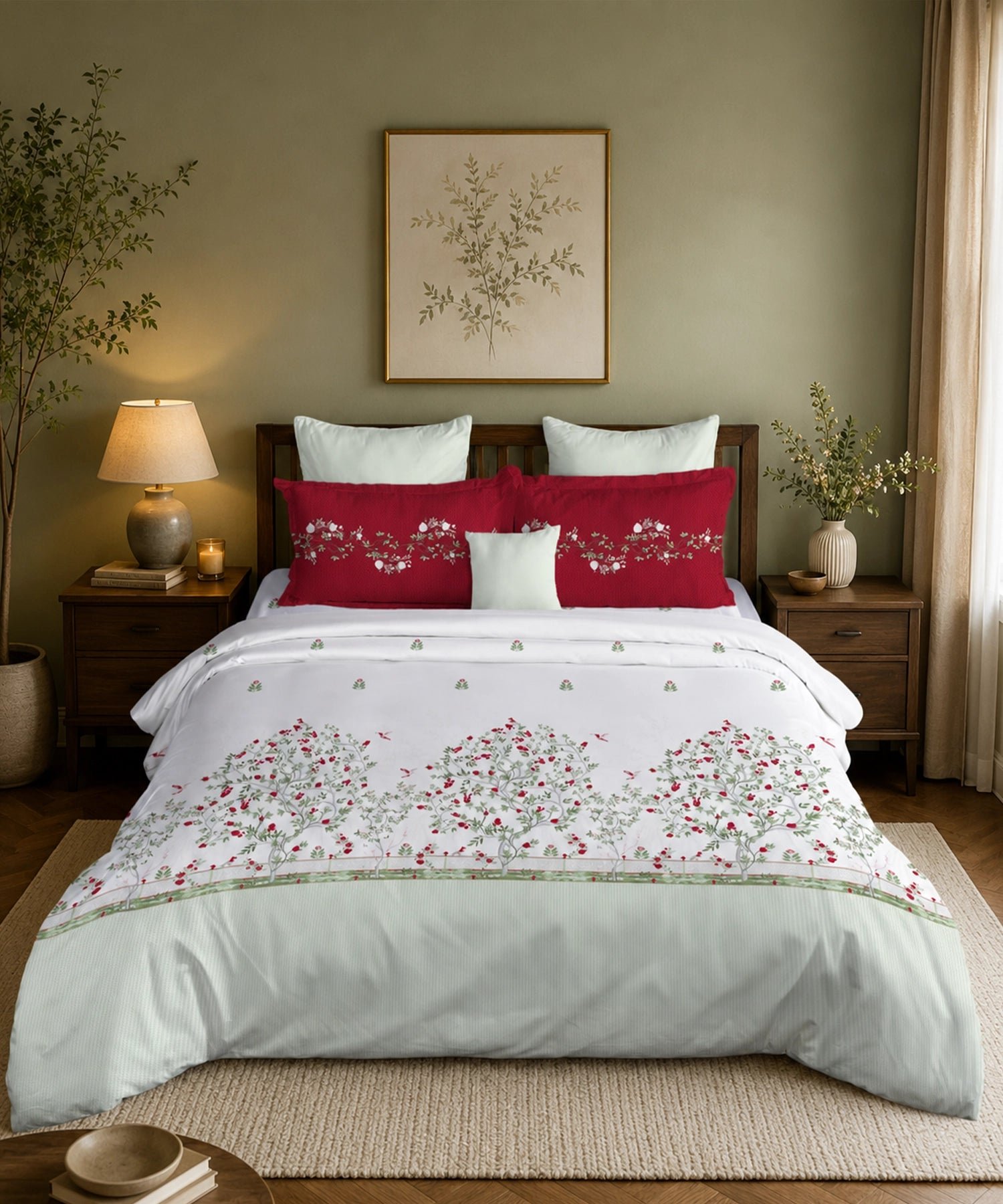 Classic Folklores King Bedsheet Set, Fairy’s Harvest|210 TC Cotton| 2 Pillow Covers - Image 3