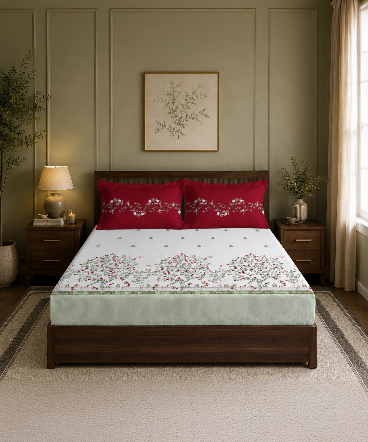 Classic Folklores King Bedsheet Set, Fairy’s Harvest|210 TC Cotton| 2 Pillow Covers - Image 4