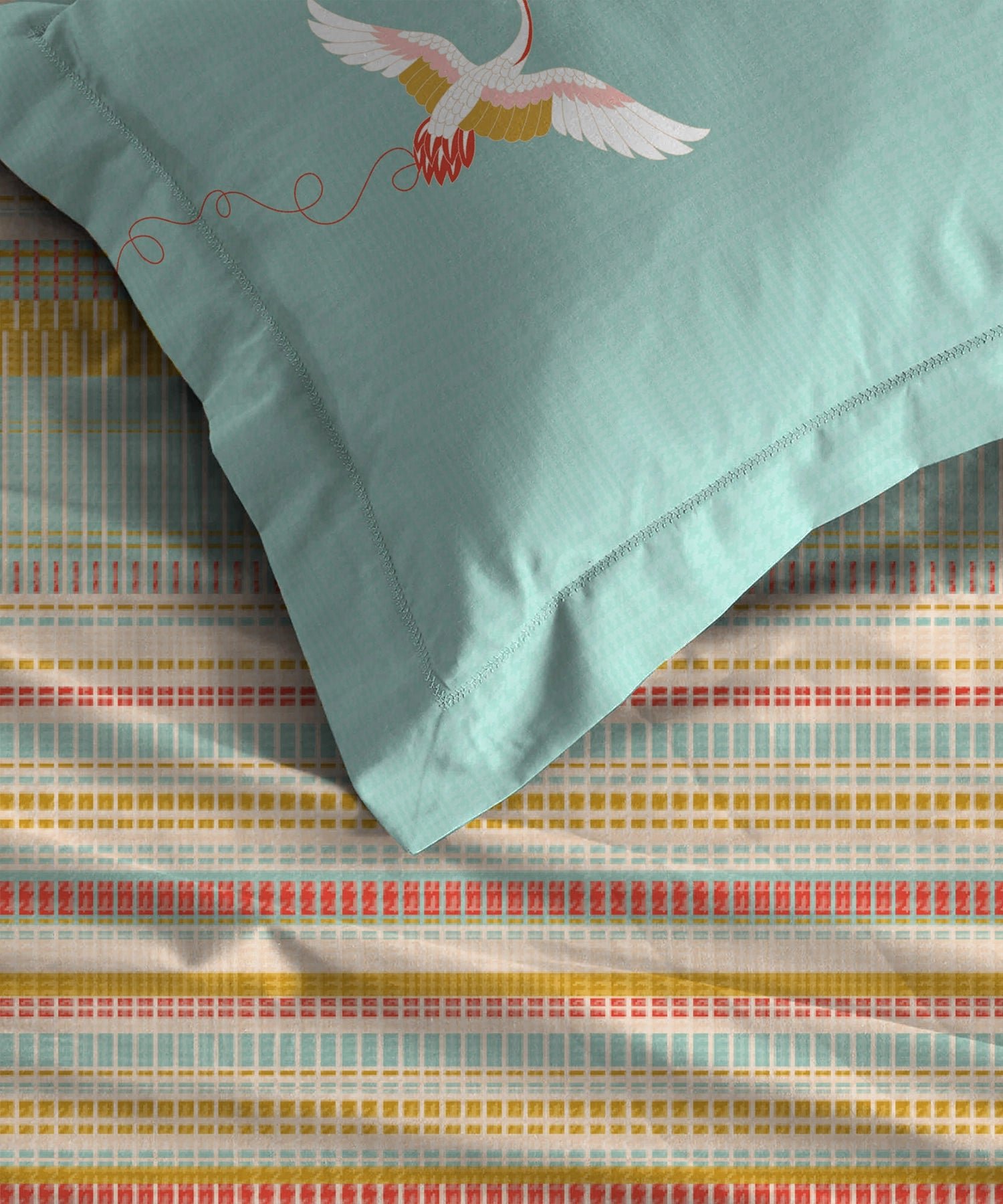 Classic Folklores King Bedsheet Set, Wings Of Weft |210 TC Cotton| 2 Pillow Covers - Image 5