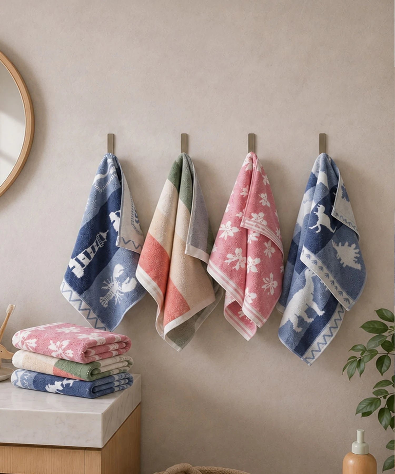 Juniors 2 Pc Hand Towel Set, Stripe| 550 GSM | 100% Premium Cotton - Image 6