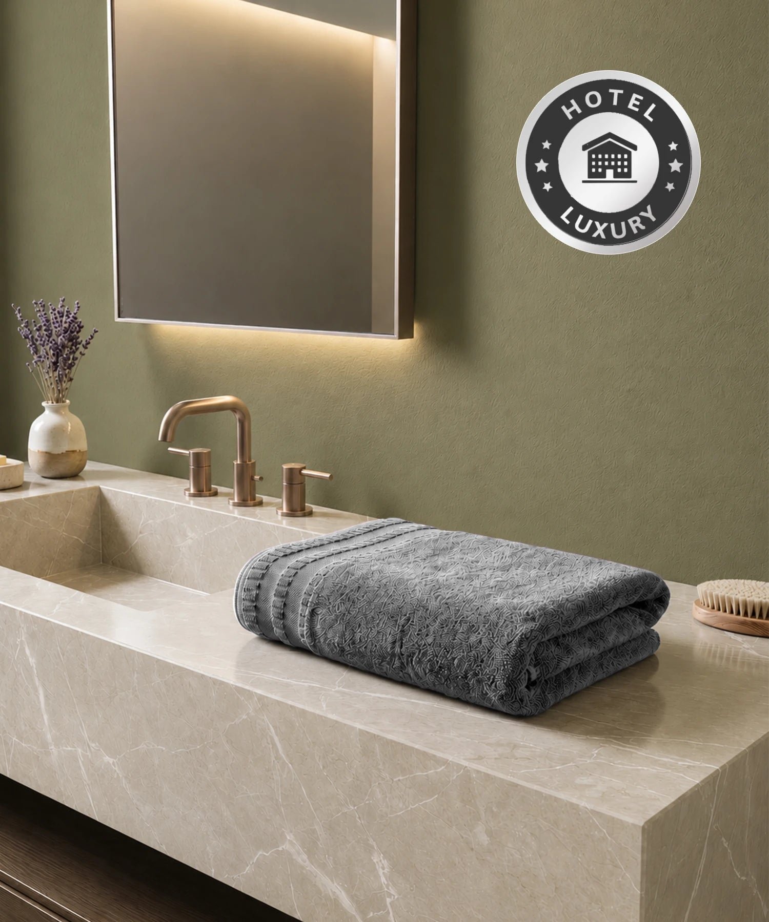 Luxe Home Egyptian Cotton Bath Towel,Graphite| 700 GSM | 100% Egyptian Cotton - Image 6