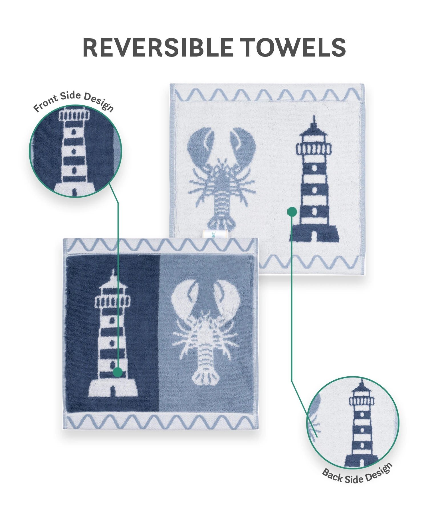 Juniors 3 Pc Face Towel Set, Wander| 550 GSM | 100% Premium Cotton - Image 5