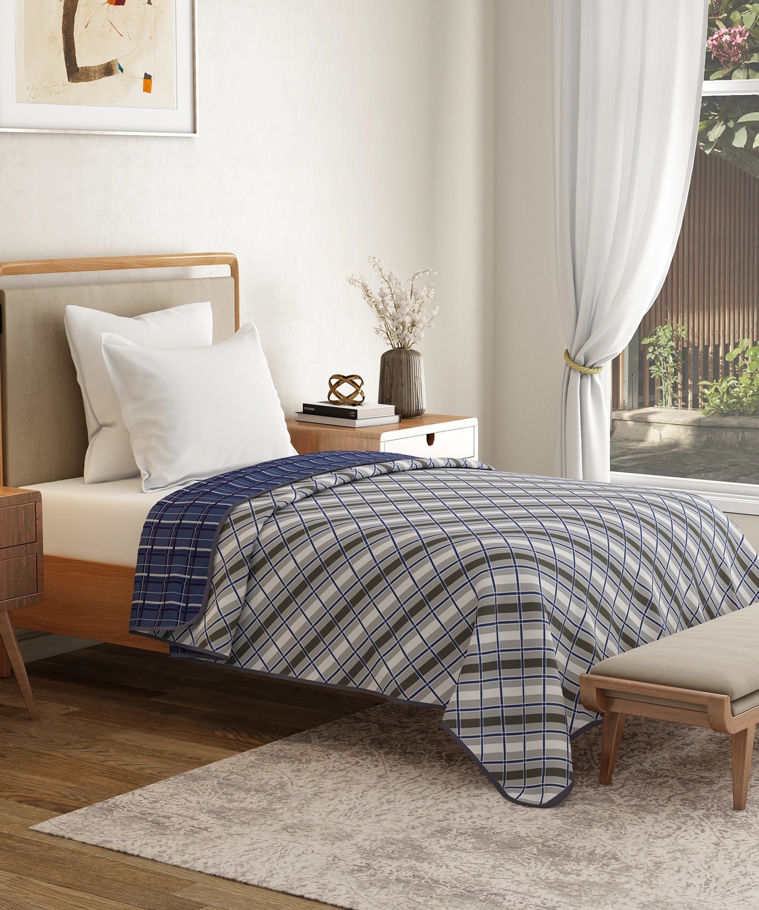 Everyday Single Dohar, Oxford|95 GSM Micro Polyester|Reversible