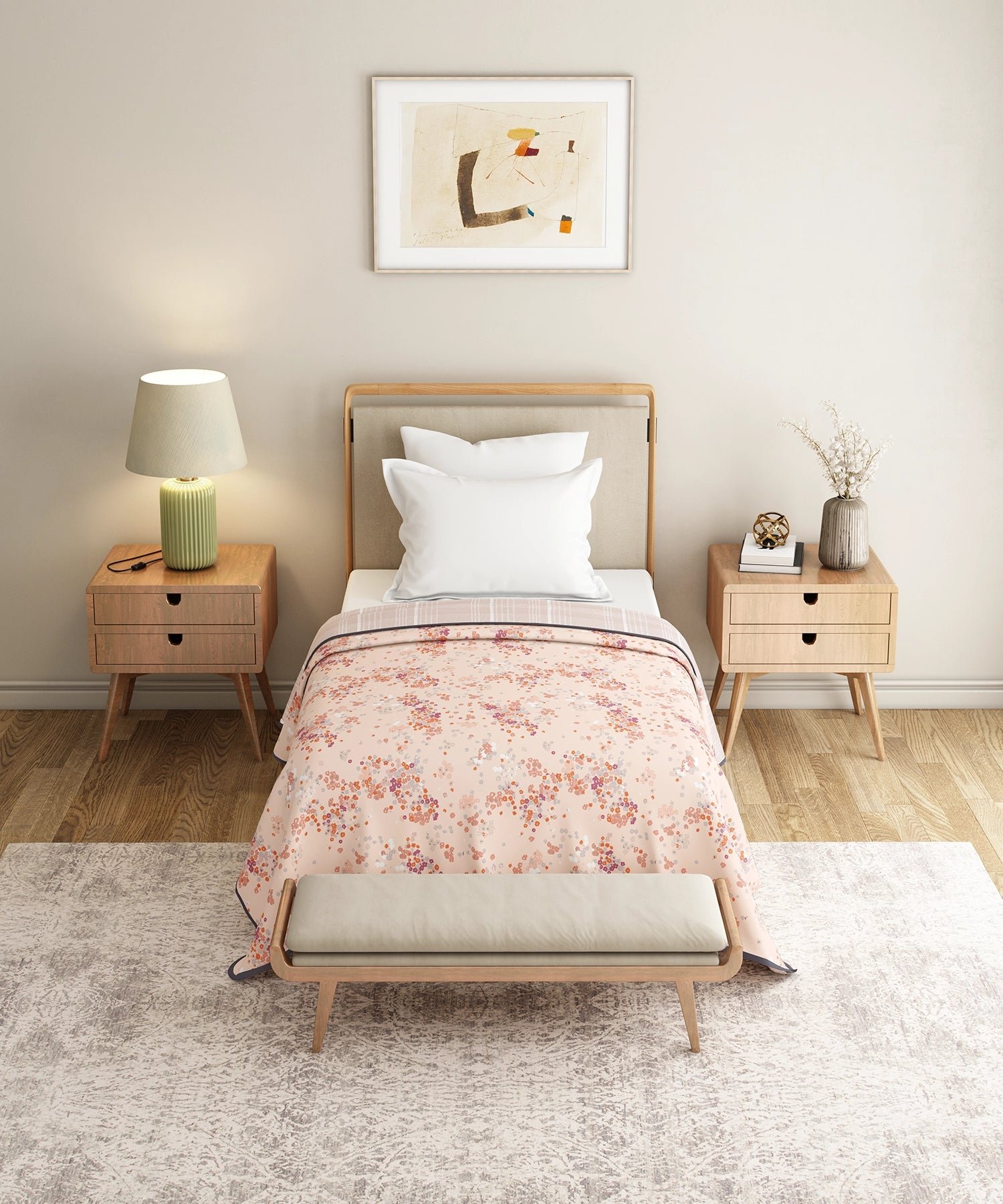 Everyday Single Dohar, Blossom Field|95 GSM Micro Polyester|Reversible - Image 2
