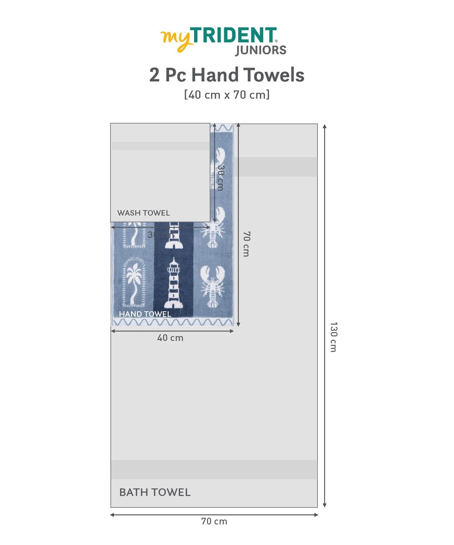 Juniors 2 Pc Hand Towel Set, Wander| 550 GSM | 100% Premium Cotton - Image 9
