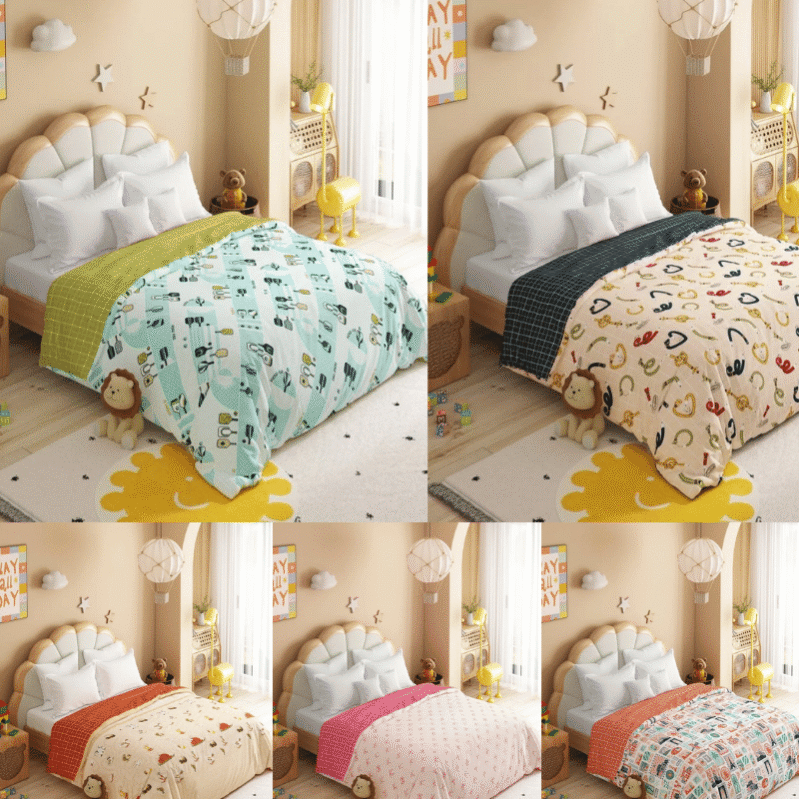 Juniors Double AC Comforter Collection Combo – Set of 5 Designs | 144 TC Cotton
