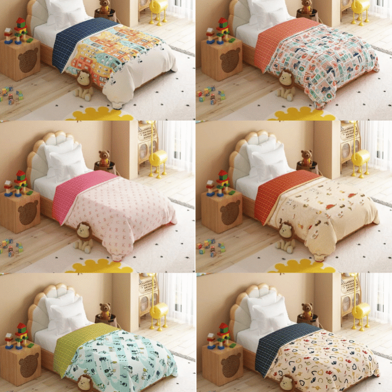 Ultimate Family Comfort Combo – 5 Double Dohars + 8 King Fitted Bedsheets + 6 AC Comforters + 5 Designer Variants